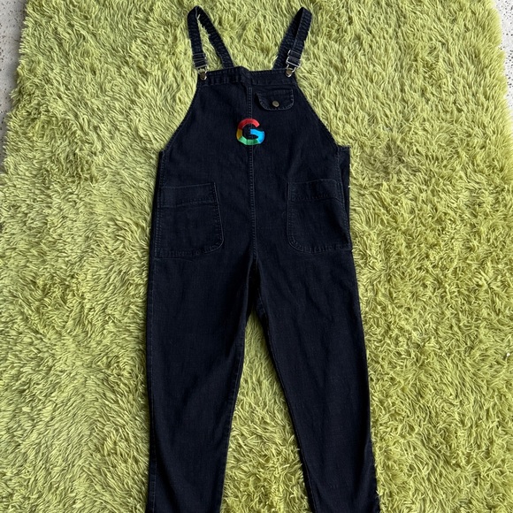 Women's Dark Blue Denim Google Overalls - Picture 1 of 8